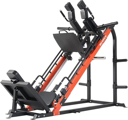 RitFit 3-in-1 Leg Press Hack Squat Machine for Home Gym, 1500LB Capacity, Compact Space-Saving Design with Multiple Hack Squat & Leg Press Angles