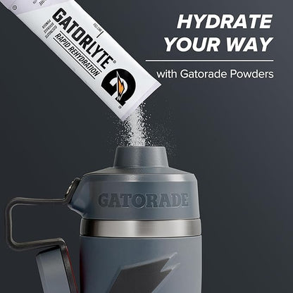 Gatorade 'Overtime' 22oz Stainless Steel Water Bottle, Twist Cap, Grey/Neon Yellow