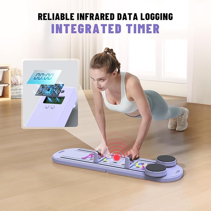 Maksone Pilates Board – 6-in-1 Foldable Reformer Training Kit with Auto-Rebound Ab Roller & Digital Display – Portable Home Core Workout Equipment for Abs, Muscle Toning & Full-Body Fitness