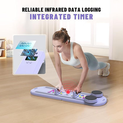 Maksone Pilates Board, Foldable Reformer Training Set, 6-in-1 Versatile Kit with Auto-Rebound Ab Roller, Home Core Workout Equipment, Tone Your Abs and Achieve a Sleek Figure