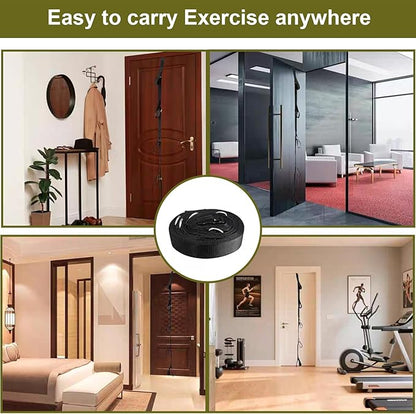 Multi Loop Door Anchor Strap for Resistance Bands, 16.4ft Heavy Duty Anchor System with Multiple Loops, Punch-Free Workout Strap with Storage Bag for Home Gym, Full Body Training & Physical Therapy