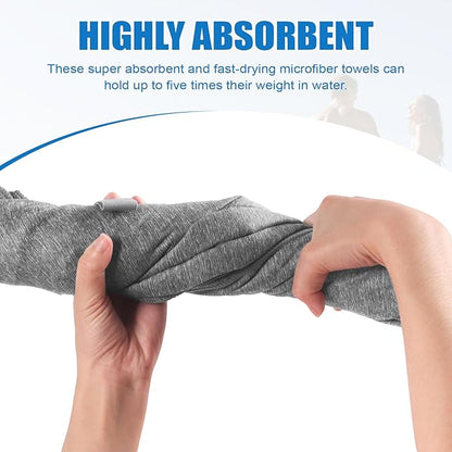 Microfiber Camping Towel,Quick Dry Large Towels for Beach Travel Body Swimming Pool Hot Yoga Mat Hiking Gym(Grey, 31.5X70 Inch)
