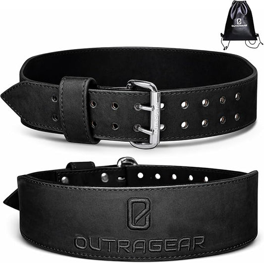 Real Leather Weight Lifting Belt - 7mm Gym Belt for Strength Training - Adjustable Buckle Weight Lifting Belts for Men & Women with Core Back Support