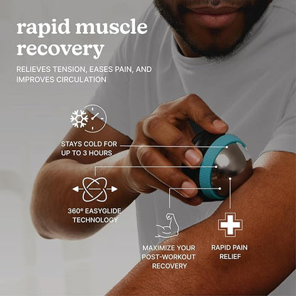 Homedics IcyGlide Massage Roller Ball, Cryo Ball Cold Therapy for Rapid Pain Relief, 360-Degree EasyGlide Technology, Great for Post-Workout Muscle Recovery, Full Body Treatment, Compact & Portable