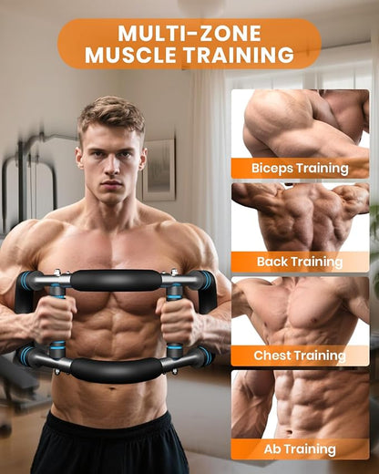 Upgraded Twister Arm Trainer, Adjustable Chest Workout Equipment, Portable Arm Exerciser for Upper Body Strength Training, Detachable Power Twister Bar for Home Gym Fitness