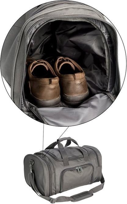 Gym Duffel Bag for Men Sports Duffel Bag with Shoe Compartment (GRAY-Model A)