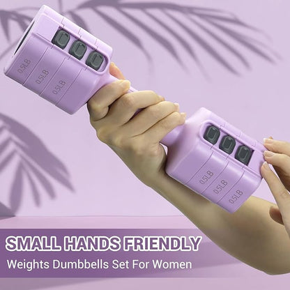 Sportneer Adjustable Dumbbells Hand Weights Set: 4 In 1 Weight Each 2lb 3lb 4lb 5lb Free Weights Dumbbells Set for Women Fast Adjust Dumbbell Set for Men Home Gym Workout Strength Training Exercise