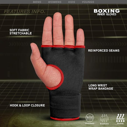 Farabi Quick Wraps Gloves Gel Paded Hand Wraps Adult MMA Boxing Muaythai Bandages Hand Protector 80cm Meter Wrist Support Strap Pair