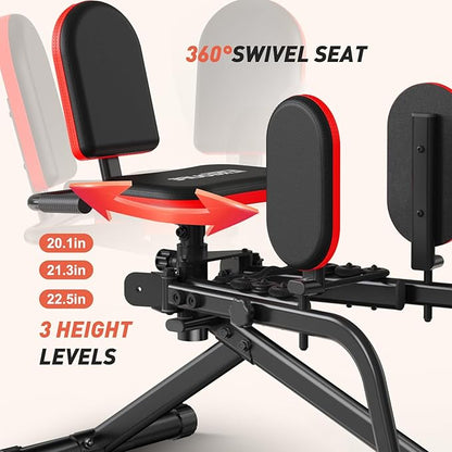 ERGOLIFE Hip Adduction Abduction Machine with 6 Resistances for Home/Office Gym, 2 in 1 Inner Thigh Exercise Equipment Buttocks Lifting Glute Machine for Men or Women