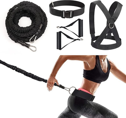 Resistance Running Training Bungee Band, Bungee Resistance Cord Set, Long Resistance Band, Lateral Movement Sprint Overspeed Training Fitness for Fast