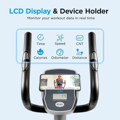 JLL Smart Upright Elliptical & Full-Body Cross Trainer – Compact, Low-Impact Cardio Machine for Home, Arm & Leg Workout, Whisper-Quiet, Heart Rate Monitor, Bluetooth with Fit App, Magnetic Resistance