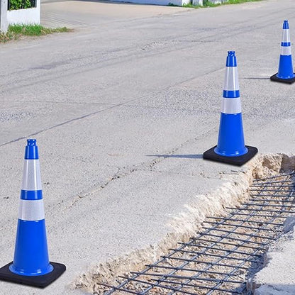 360 Pack 28" Blue Traffic Cones with Black Base – Durable Bulk Traffic Cones for Construction Sites, Events, and Parking Areas (360, Blue, 28 Inch)