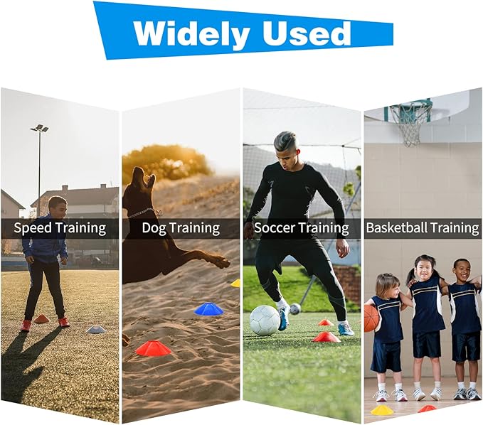 25/50/100pcs Disc Cones, Agility Soccer Cones with Carry Bag and Holder, Soccer Cones for Sports Training, Football, Soccer, Basketball, Coaching, Practice Equipment, 5 Color
