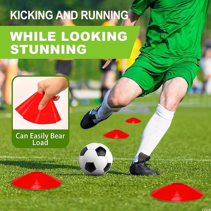 Ashsajkd(Set of 25/50/100 - Agility Soccer Cones with Carry Bag and for ， Football Cones for TrainingFootball, Basketball, Coaching, Agility Cones for Indoor and Outdoor Games