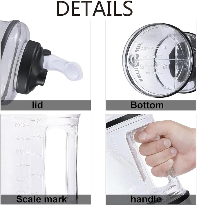 Water Bottle with Handle 2.5L Large Sports Water Bottle Half Gallon BPA Free Plastic Water Bottles Wide Mouth Water Bottle 83oz Reusable Gym Water Jug for Home Drinking Outdoor Sports Hiking Fitness