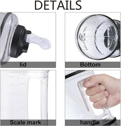 Water Bottle with Handle 2.5L Large Sports Water Bottle Half Gallon BPA Free Plastic Water Bottles Wide Mouth Water Bottle 83oz Reusable Gym Water Jug for Home Drinking Outdoor Sports Hiking Fitness