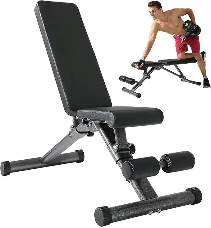 Adjustable Weight Bench Dumbbell Bench Incline Decline Workout Bench Foldable Sit Up Bench Home Gym Fitness Bench Bench Press for Men Full Body Exercise