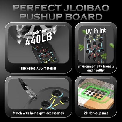 Push Up Board Fitness, Workout Home Gym Equipment, 20 in 1 Exercise Pushup Bar Handles for Floor, Strength Training Equipment for Men