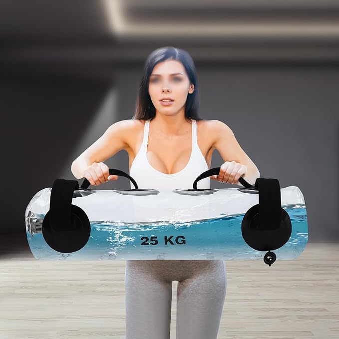 Fitness Water Weight Aqua Bag - 55lbs Portable Training Equipment with Stability Straps, Inflatable PVC Design for Full-Body Workouts - Adults Home & Outdoor Gym