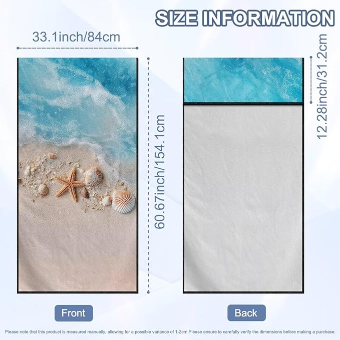 Bulopur Removable Car Sweat Towel Front Seat Cover Beach Starfish Ocean Bucket Car Towel Seat Cover for Post Gym Workout Running Swimming Beach Hiking