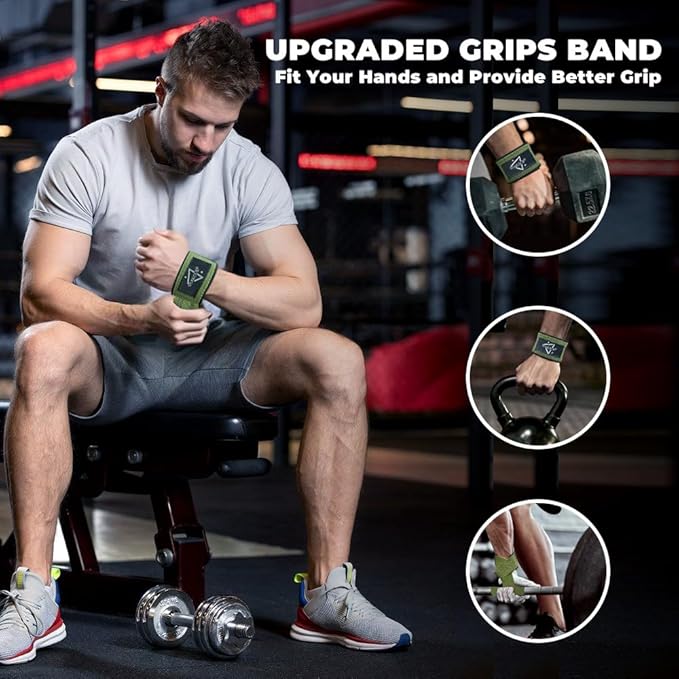 WSAKOUE Lifting Straps, Weightlifting Straps, Deadlift Straps with Padded Neoprene for Power Lifting, Bodybuilding, Gym Workout, Strength Training & Fitness Workout, Resistance