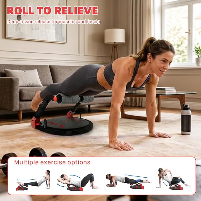 Eisenlink Sit Up Exercise Equipment with 4 Adjustable Resistance Levels, Flat Backrest Ab Crunch Machine for Stomach & Core Workout, Ab Machine, Ab Trainer, Sit Up Machine for Home Gym Men & Women