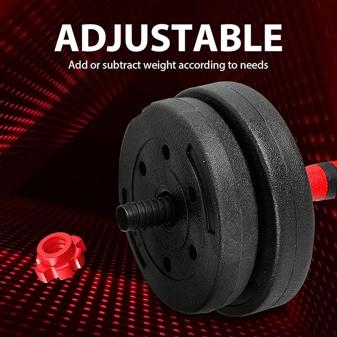 22LB Adjustable Dumbbell Set, Barbell with Thick Connecting Bumper Plate Combo for Strength Gym Training, Men and Women Free Weight Set Fitness Home Equipment