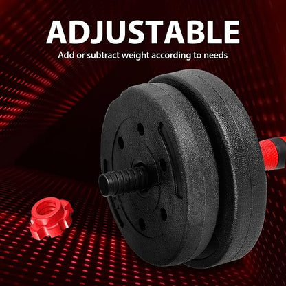 22LB Adjustable Dumbbell Set, Barbell with Thick Connecting Bumper Plate Combo for Strength Gym Training, Men and Women Free Weight Set Fitness Home Equipment