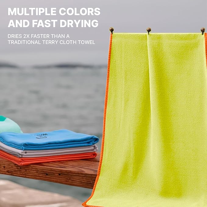 Wet Work XL(60”x36”) Microfiber Travel Towel Fast Drying Lightweight, Thin & Super Absorbent Towels, Ultra-Soft, Lint Free, Carwash, Perfect for Bath, Beach, Yoga, Pool, Body Towels for Shower