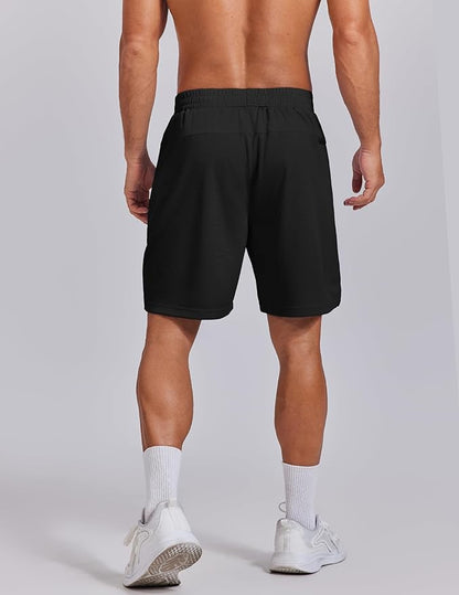 COOFANDY Mens Gym Athletic Shorts with Zipper Pockets Quick Dry 7" Workout Running Training Shorts