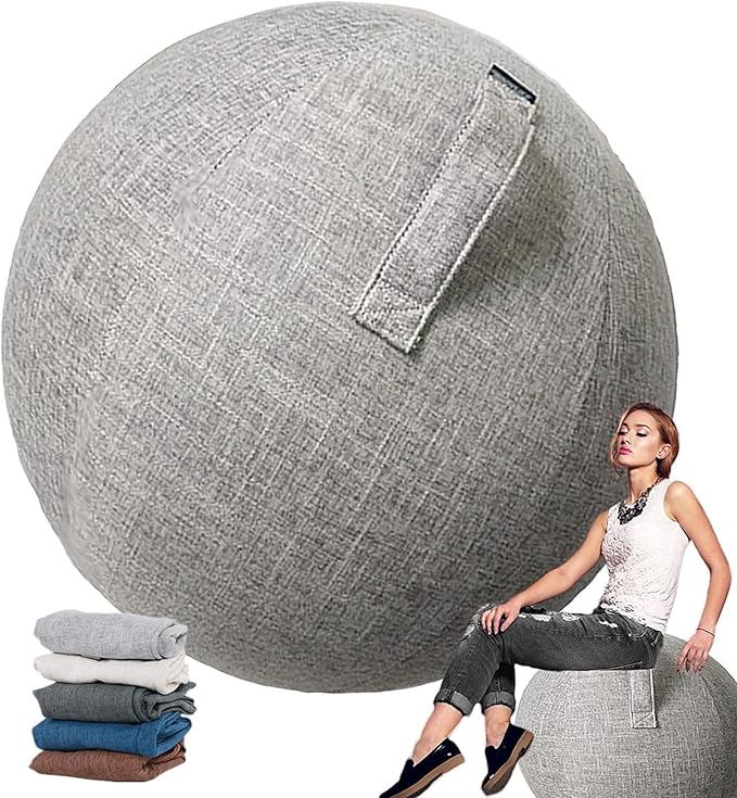 Yoga Ball Chair Cover - Pregnancy Birthing Ball Cover 55/65/75cm Stability Ball Chair for Ergonomic Seating Home, Office, Pilates, Yoga, Fitness