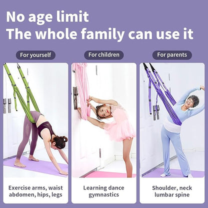 Leg Stretcher Strap Adjustable Fitness Strap Band for Waist Trainer Stretching Door Swing Flexibility Tensile Trainer with Carrying Pouch Back Bend Go Upside-Down for Yoga Practitioner Ballet Dancer Gymnastics Exercises