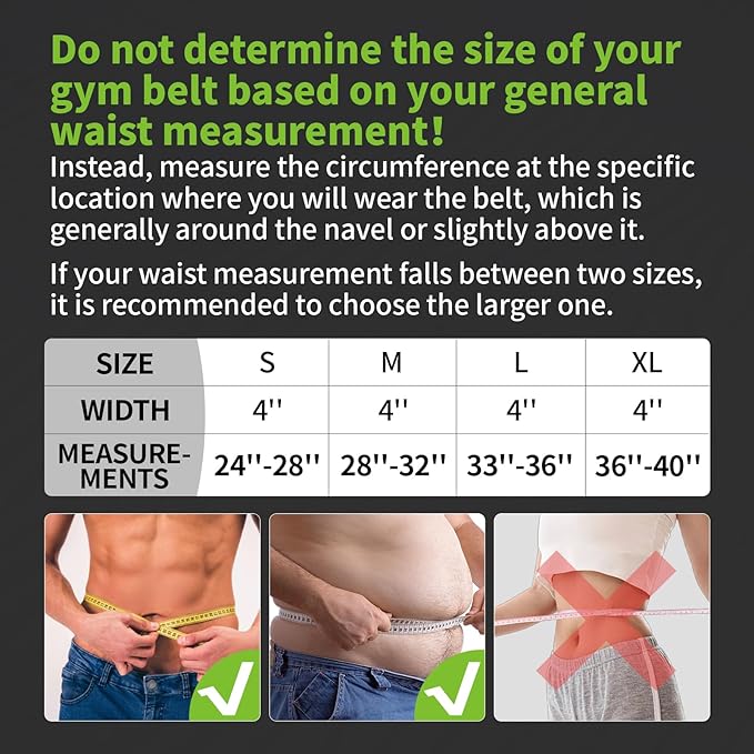 Durable Weight Lifting Belt, 4'' Wide Gym Belt for Bodybuilding, Powerlifting, Squats, Deadlift - Provides Lumbar Support & Stability for Men & Women (White, L)