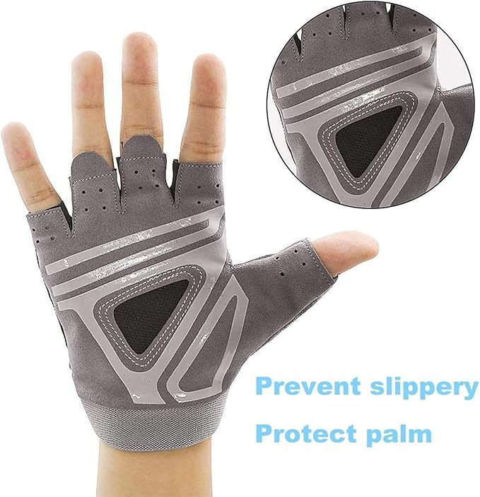Luwint Women Fingerless Yoga Gloves, Non Slip Padded Barre Pilates Fitness Workout Training Exercise Accessories