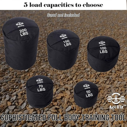 AceFit Training Sandbag for Working Out| Heavy Duty Workout Sandbags| Weights Sand Bags for Training, Exercise| Military Conditioning, Fitness, Cross-Training & Strength Training