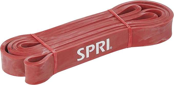 SPRI Superbands - Resistance Band for Assisted Pull-ups, Core Fitness, and Strength Training Resistance Exercises - Versatile Tool for Flexibility, Stamina, and Balance - 1", Red