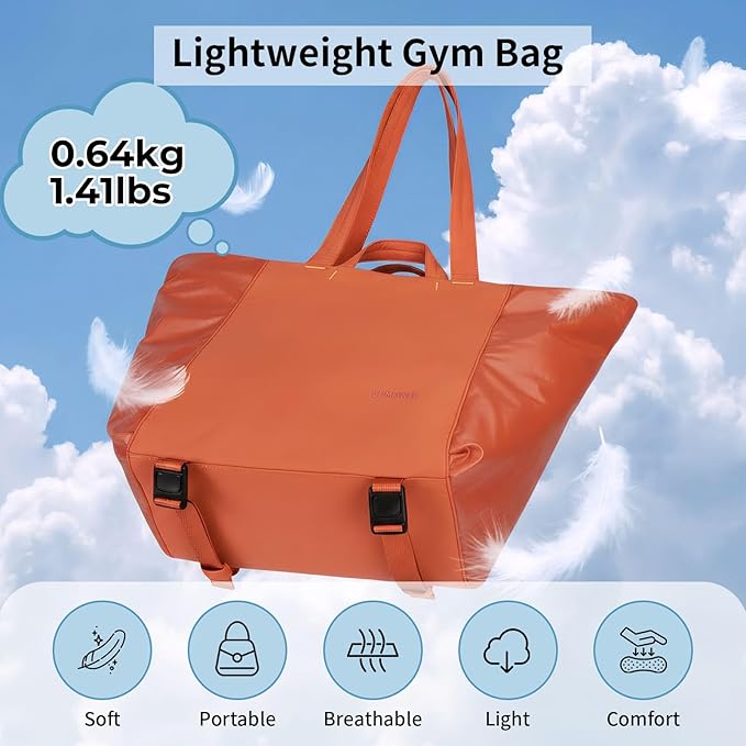Tote Bag for Women, Lightweight Versatile Gym Travel Bags with Yoga Mat Strap, Wet Pocket, Shoe Bag & Cosmetic Pouch, Everyday Tote for Workout Fitness Pilates Swimming Work Stylish Handbag