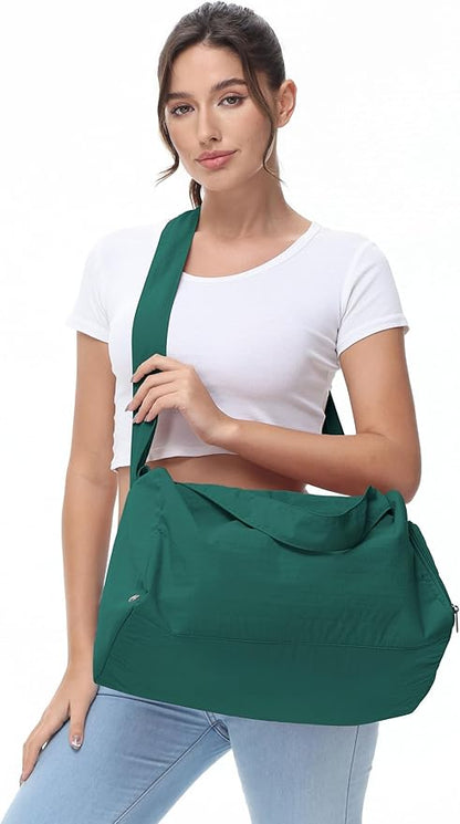 Small Gym Bag for Women with Shoes Compartment, Stylish Duffle Travel Bag for Plane, Lightweight Duffle Bag for Women & Men, Sport Gym Tote Bag with Wet Pocket for Yoga, Pilates, Swimming