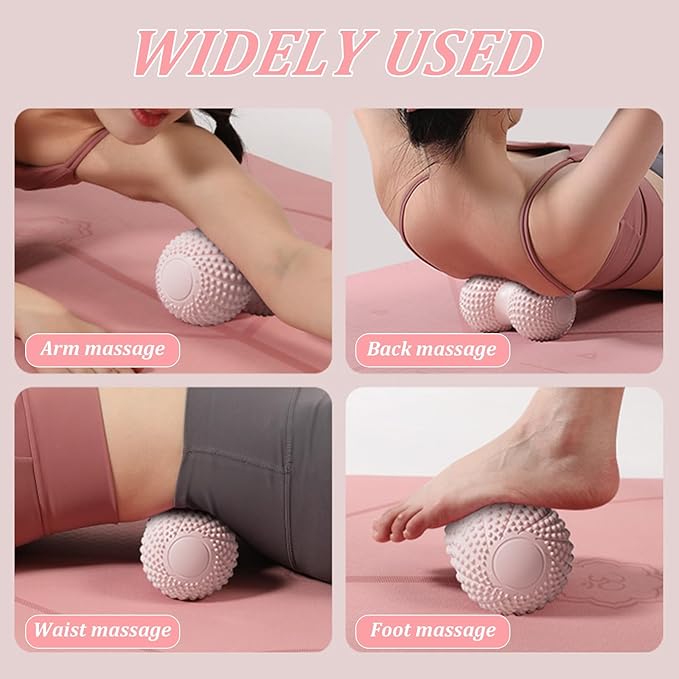 Peanut Massage Ball for Deep Tissue, Trigger Point Therapy, Myofascial Release – Double Lacrosse Foam Roller for Back, Neck, Foot, Muscle Relief, Yoga & Physical Recovery (Grey)