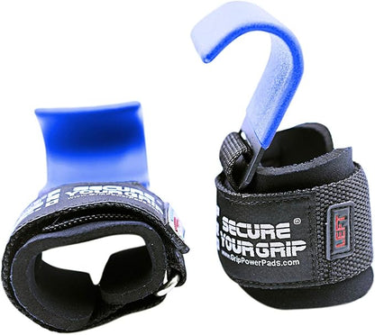 Weight Lifting Rod Hooks Heavy Duty Wrist Wraps Power Weight Lifting Training Gym Grips Straps Set of 2
