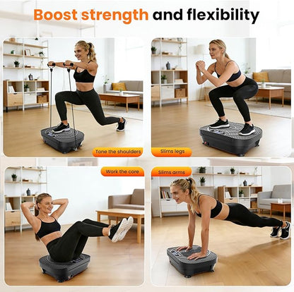 AXV Vibration Plate Fitness Platform Exercise Machine Vibrating Shaking Full Body Shaker Workout Vibrate Stand Shake Board Sport Gym for Weight Loss Fat Burner for Women Men