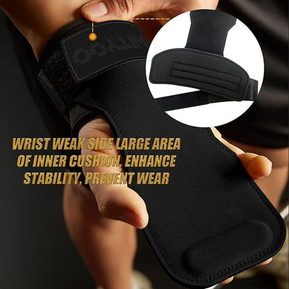 Weight Lifting Wrist Strap, Weightlifting Grip Strap for Gym Deadlifts, Powerlifting, Heavy Shrug, Pull Ups, Three Layer Leather Adjustable Training Accessory Gifts for Men Women Dad Him