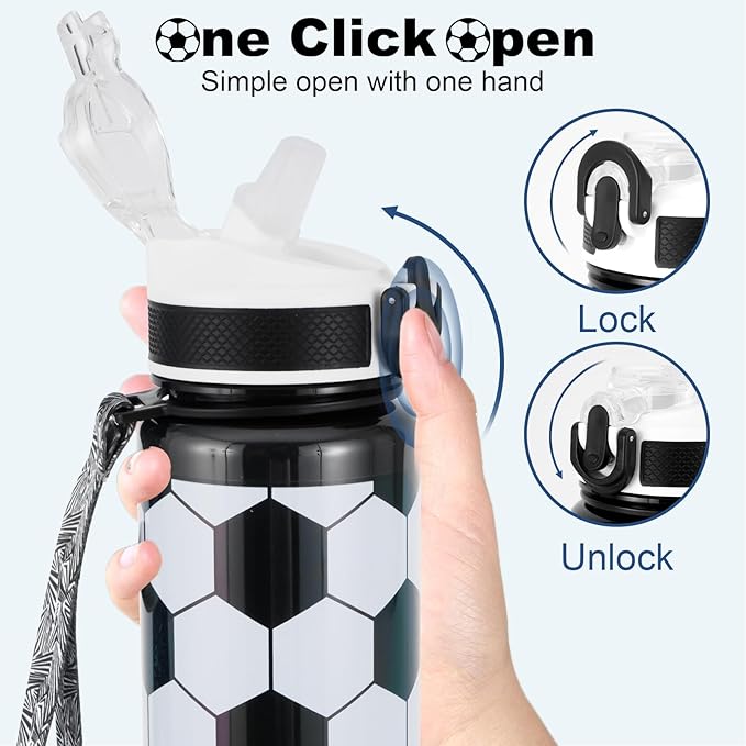 EYQ 32 oz Water Bottle with Time Marker, Carry Strap, Leak-Proof Tritan BPA-Free, Ensure You Drink Enough Water for Fitness, Gym, Camping, Outdoor Sports