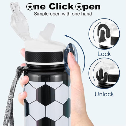 EYQ 32 oz Water Bottle with Time Marker, Carry Strap, Leak-Proof Tritan BPA-Free, Ensure You Drink Enough Water for Fitness, Gym, Camping, Outdoor Sports