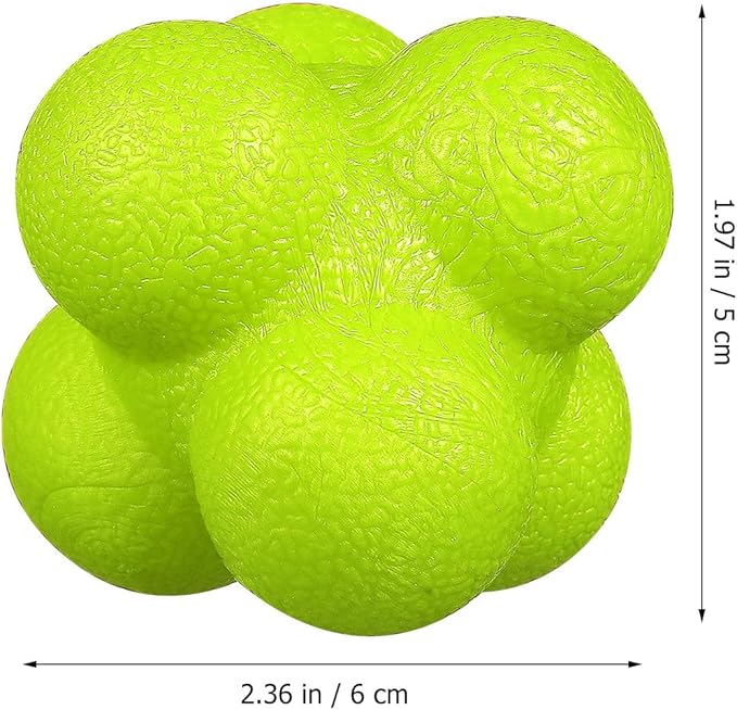 6 Pcs Hexagonal Reaction Balls Reflex Training Balls High Difficulty for Agility Hand-Eye Coordination