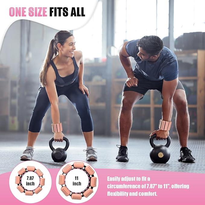 Pilates Wrist Ankle Weights for Women, Wearable Strong Arm & Leg Weights Set of 2(1 lb/2.2 lbs Each), Adjustable Ankle Weights for Walking, Yoga, Dance, Barre, Gym