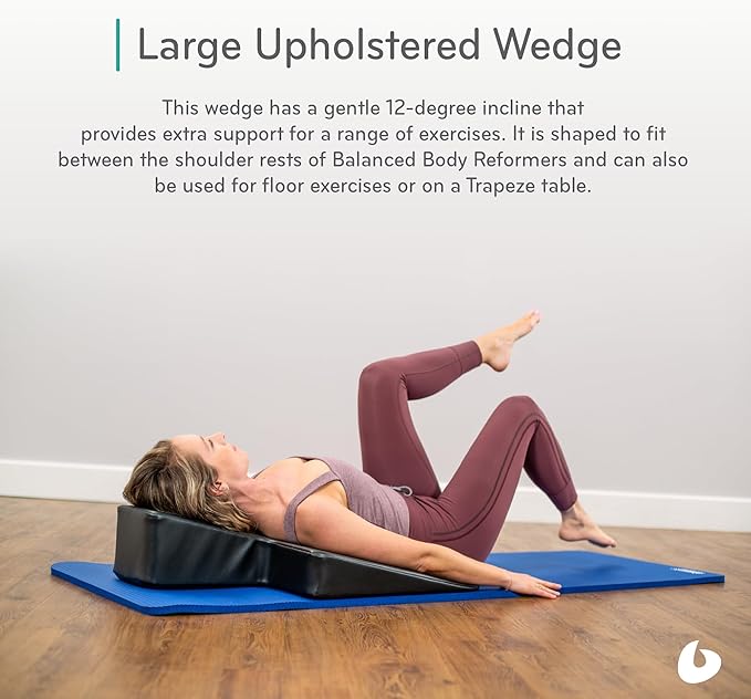Balanced Body Large Upholstered Wedge, Exercise Equipment for Pilates Reformer, Workout Pad for Floor Exercises, Ideal for Athletes and Physical Therapy, Pilates Home Gym or Studio Use