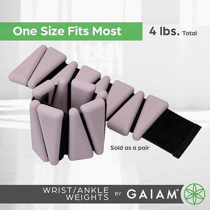 Gaiam Wrist and Ankle Weights, Wearable Bracelet to Strengthen, Tone & Sculpt, Adjustable Ankle Weights for Women & Men for Yoga, Dance, Pilates, Barre, Cardio, Home & Gym Use