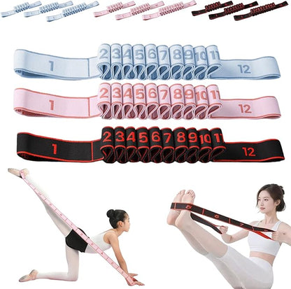 Fitness Resistance Bands, 8/10/12 Loops 3-Piece Set, Fashion Puller Exercise Bands for Yoga, Stretching & Full Body Workouts