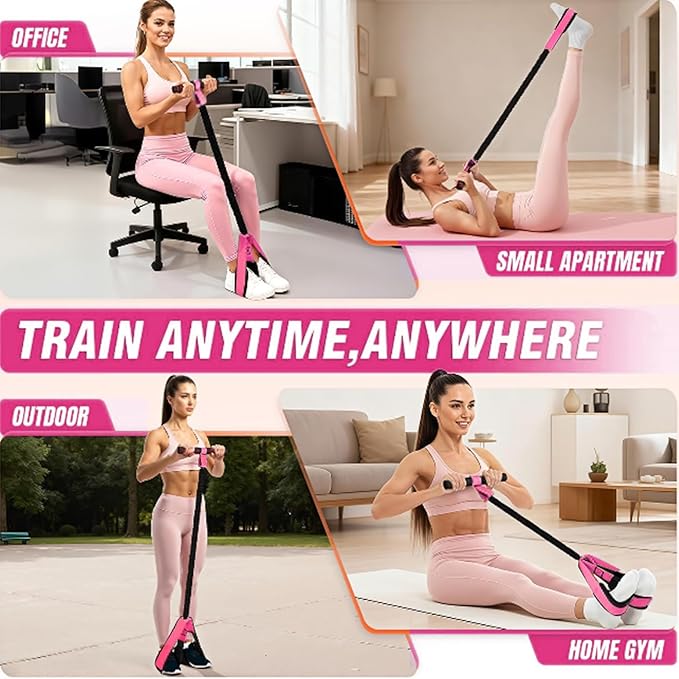 Upgraded Pedal Resistance Bands with Handles, Thickened Latex Tubes and Soft Foam Fabric Foot Pedal for Abdomen, Waist, Arm, Core/ABS, Leg Workout,Sit Up Exercise Equipment for Women